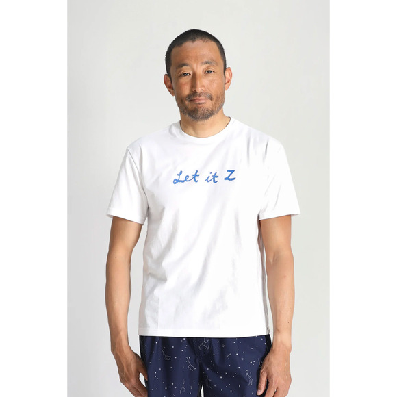 Sleepy Jones Unisex Small Let it Z Jackson T-Shirt Crewneck White Cotton New - Picture 1 of 8